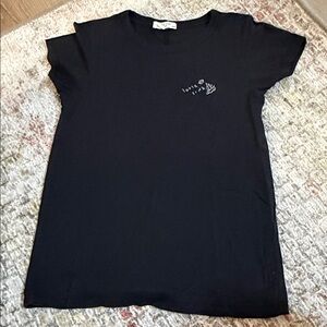 rag & bone Kids Black Short Sleeve Tee with Small Chest Graphic
